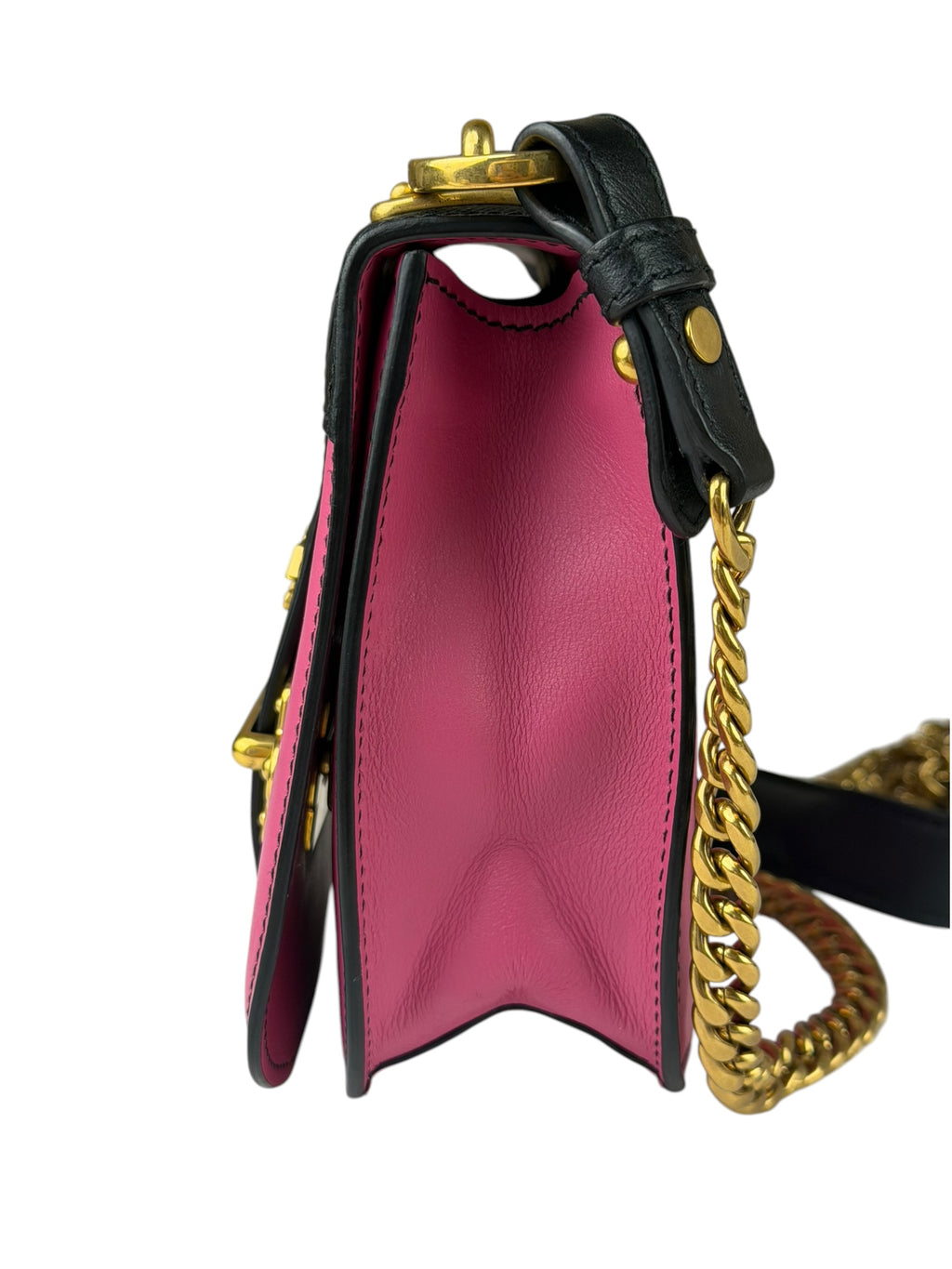 Prada Pink/Black Saffiano Leather Trim Small Cahier Crossbody Bag