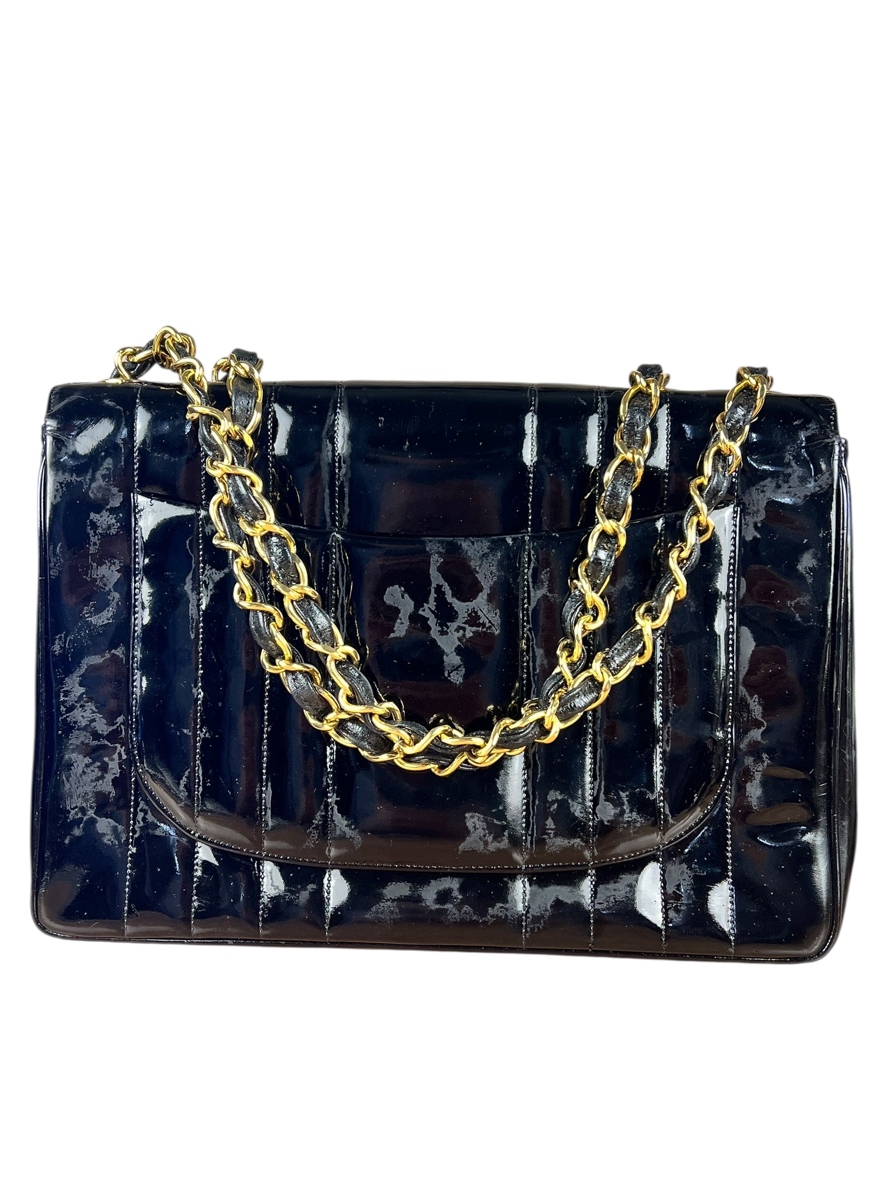 Chanel Mademoiselle Vertical Quilt Single Flap Bag 1994