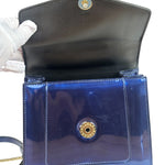 Bvlgari Shiny Blue Patent Leather Serpenti Forever Two-Way Bag