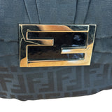 Fendi Black Zucca Canvas Monogram Mia Flap Shoulder Bag