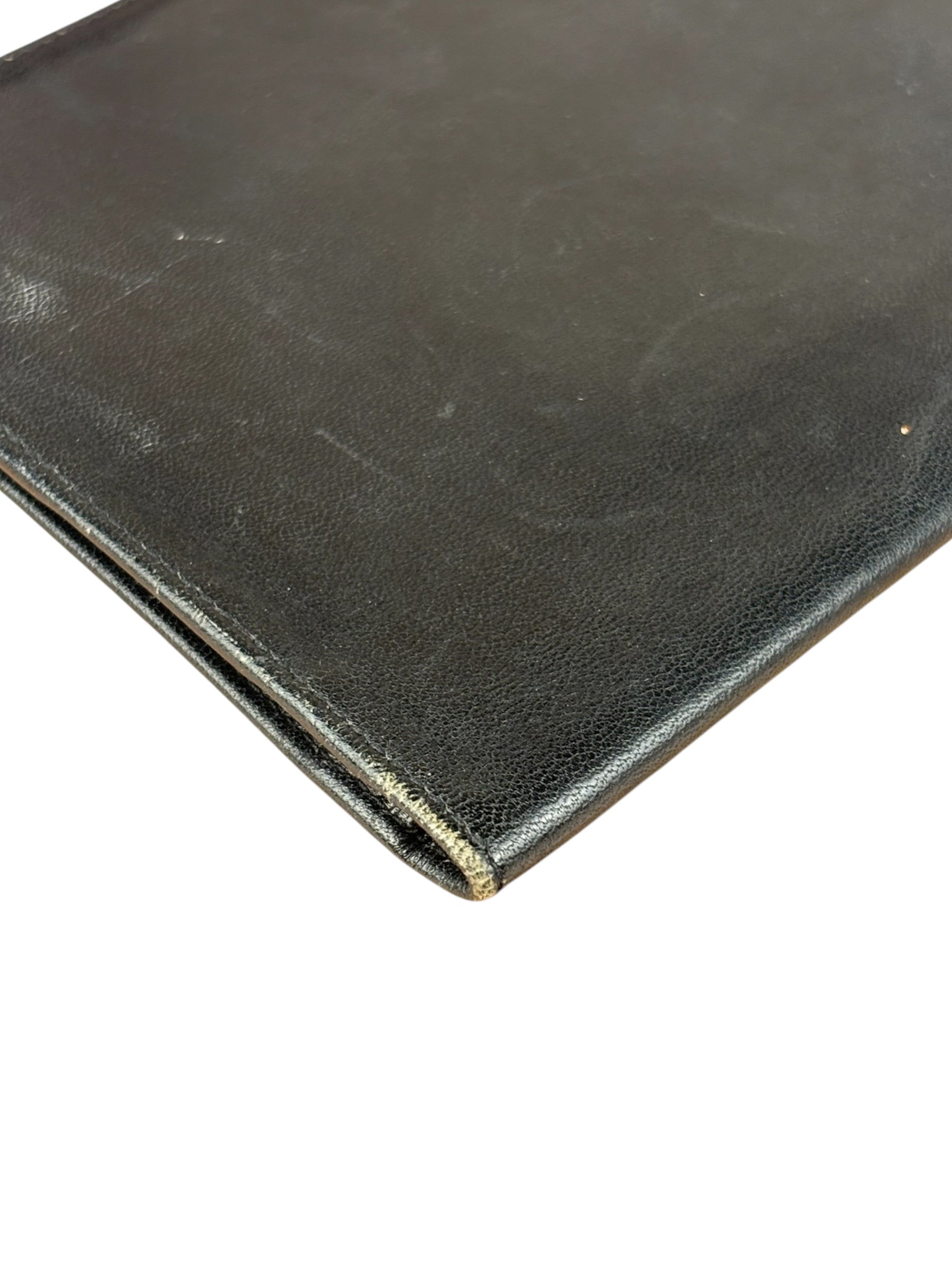 Celine Vintage Black Leather Triomphe Long Wallet