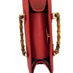 Gucci Red Leather Diana Bamboo Handle Tote
