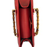 Gucci Red Leather Diana Bamboo Handle Tote