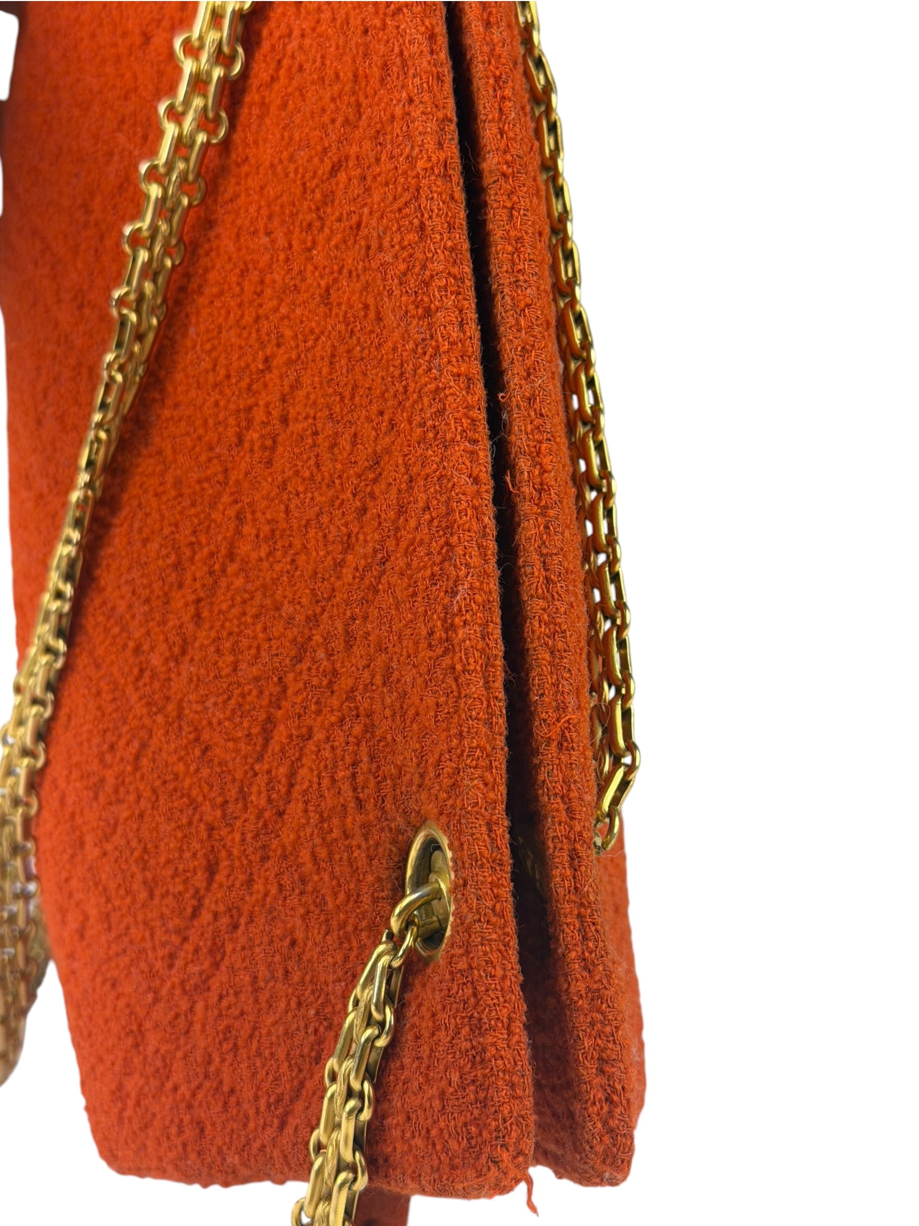 Chanel Vintage Red Quilted Tweed Shoulder Bag 1994