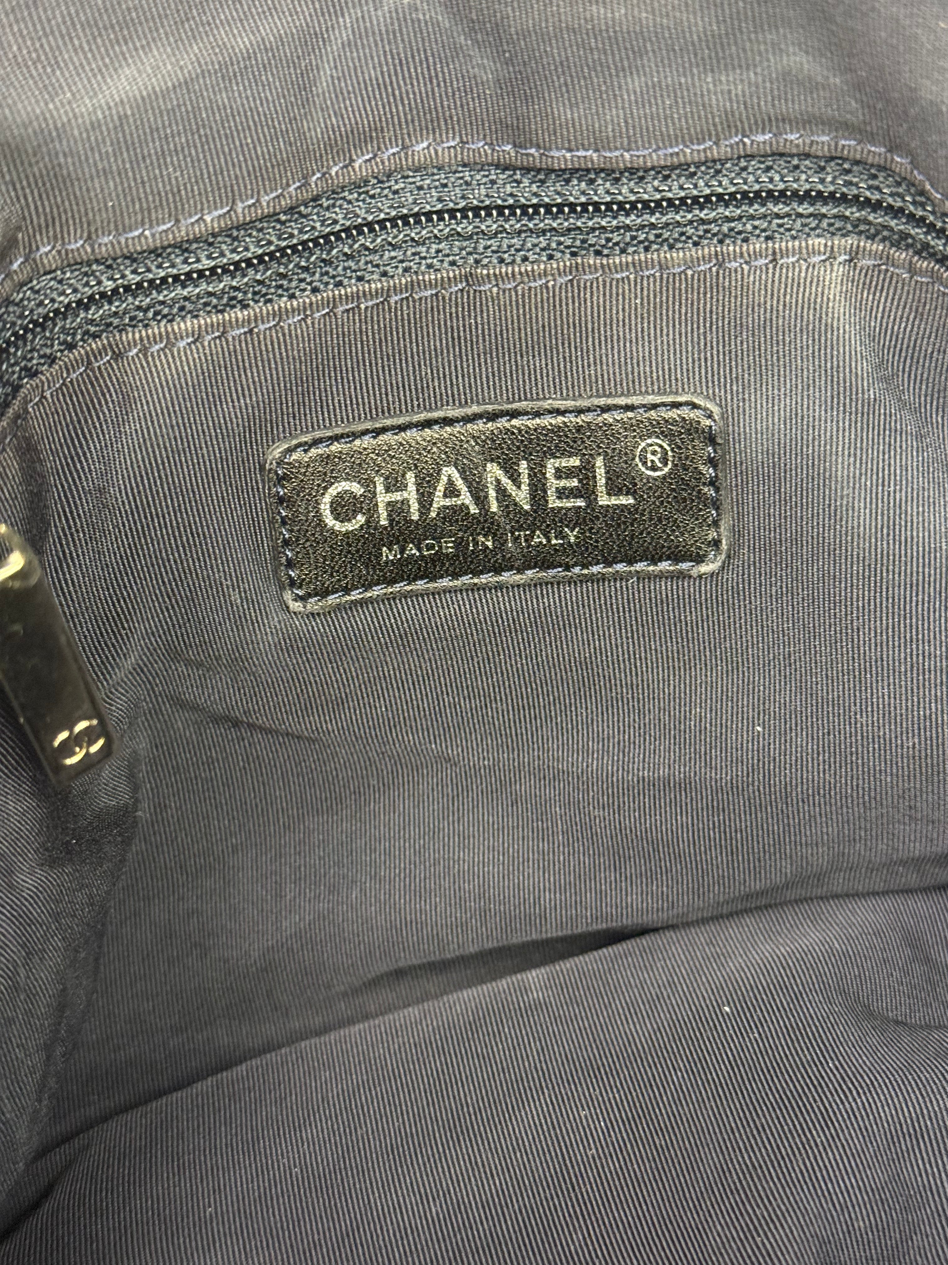 Chanel Grey/Black Quilted Nylon Bubble Shoulder Bag 2009