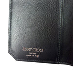 Jimmy Choo Black Leather Star-Embossed Bi-Fold Card Holder