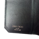 Jimmy Choo Black Leather Star-Embossed Bi-Fold Card Holder