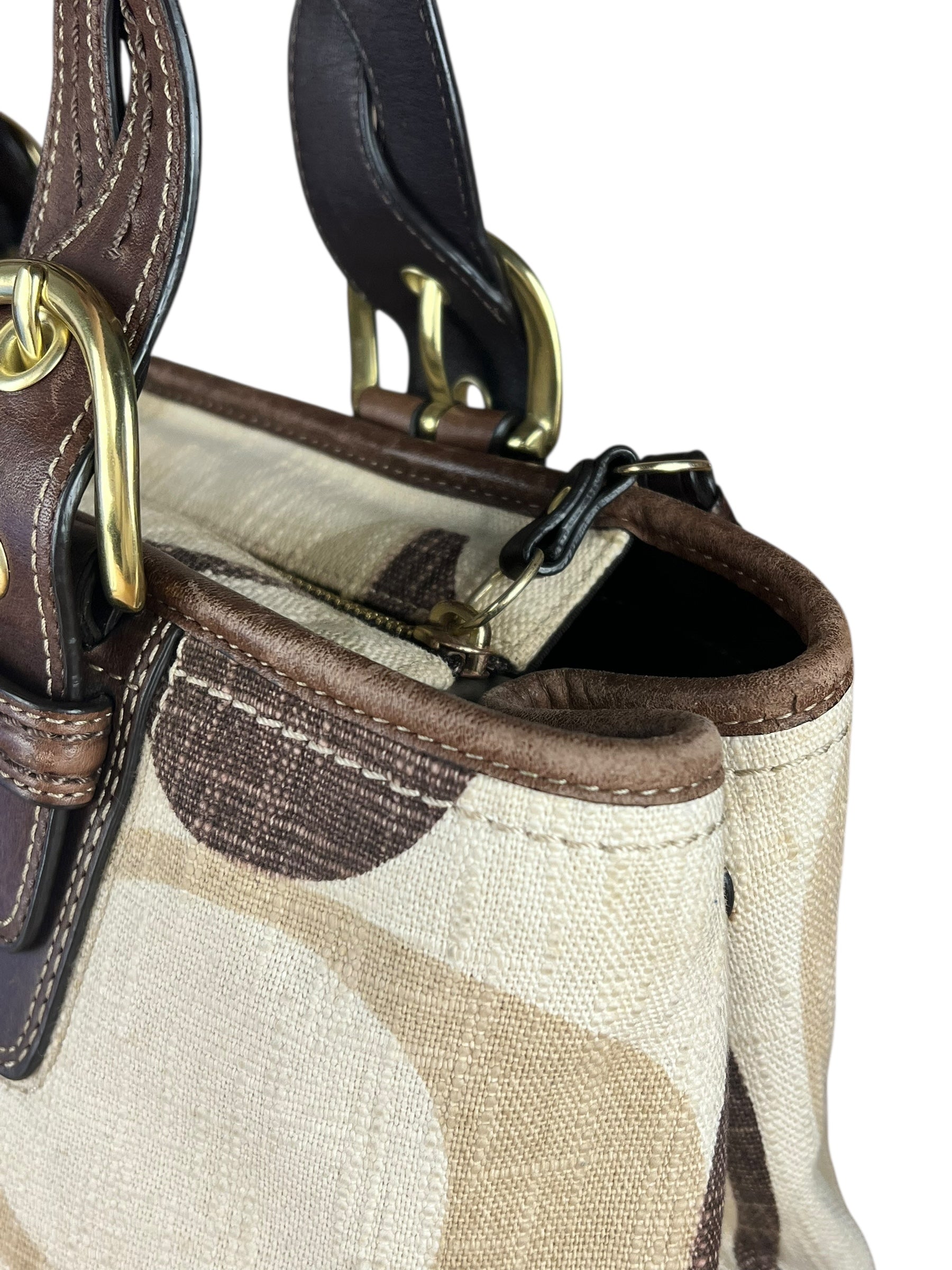 Coach Vintage Braided Strap Canvas Shoulder Bag