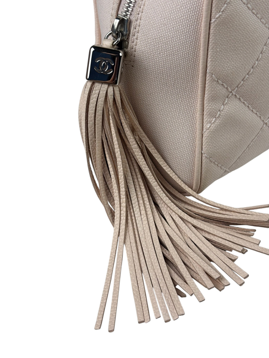 Chanel Pink Leather Trim Quilted Timeless Bowling Handbag 2004