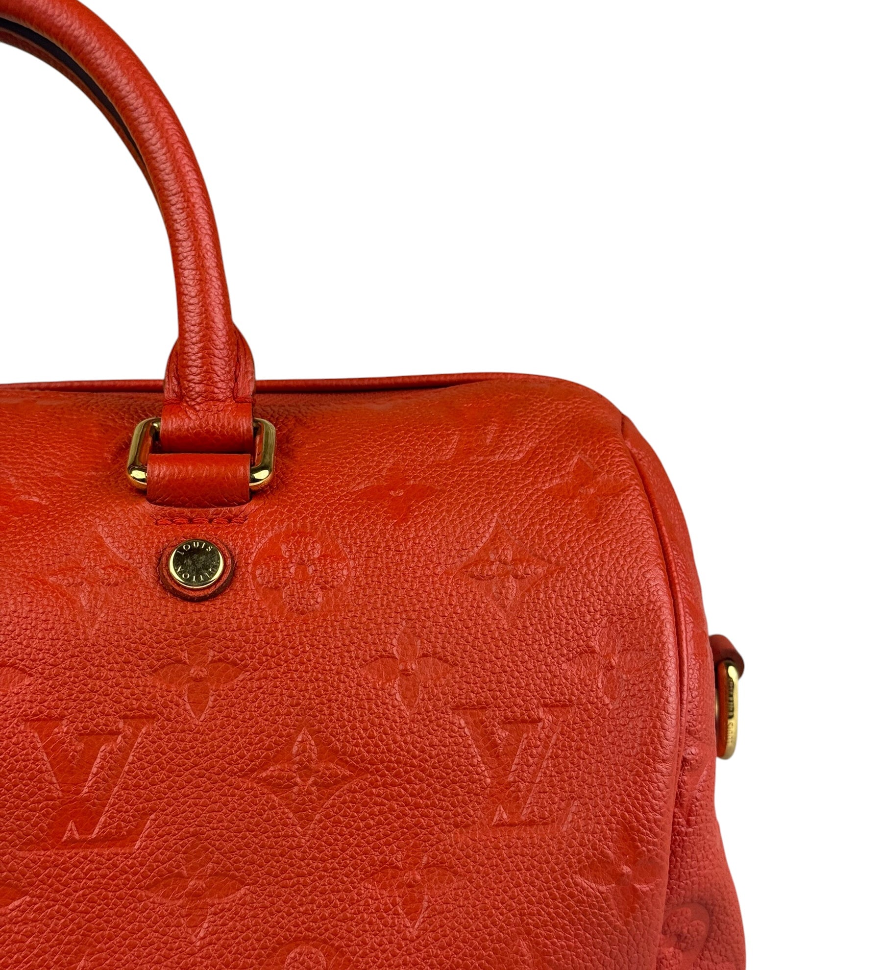Louis Vuitton Orange Monogram Empreinte Speedy Bandouliere 30