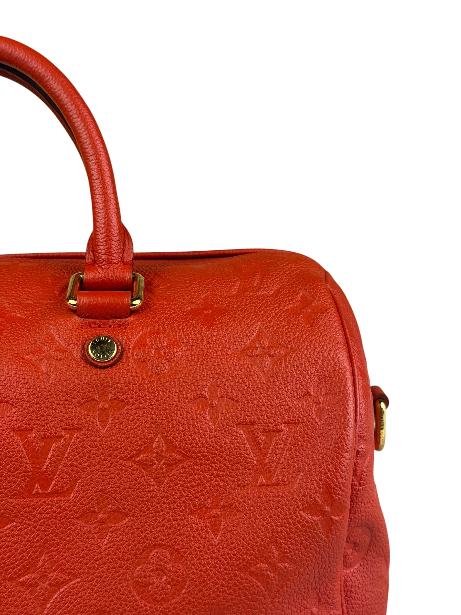 Louis Vuitton Orange Monogram Empreinte Speedy Bandouliere 30