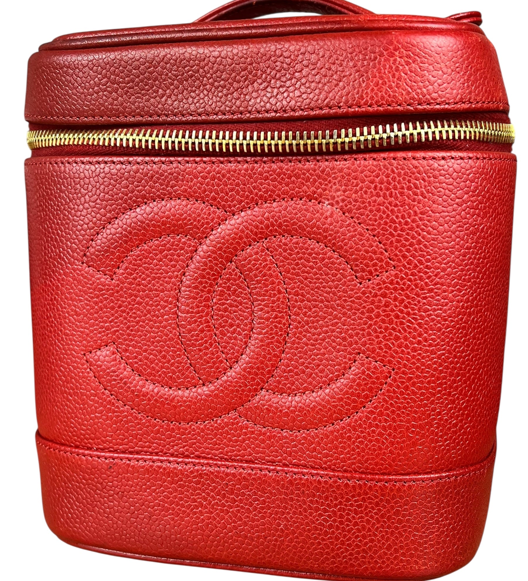 Chanel Red Caviar Vanity Cosmetic Case