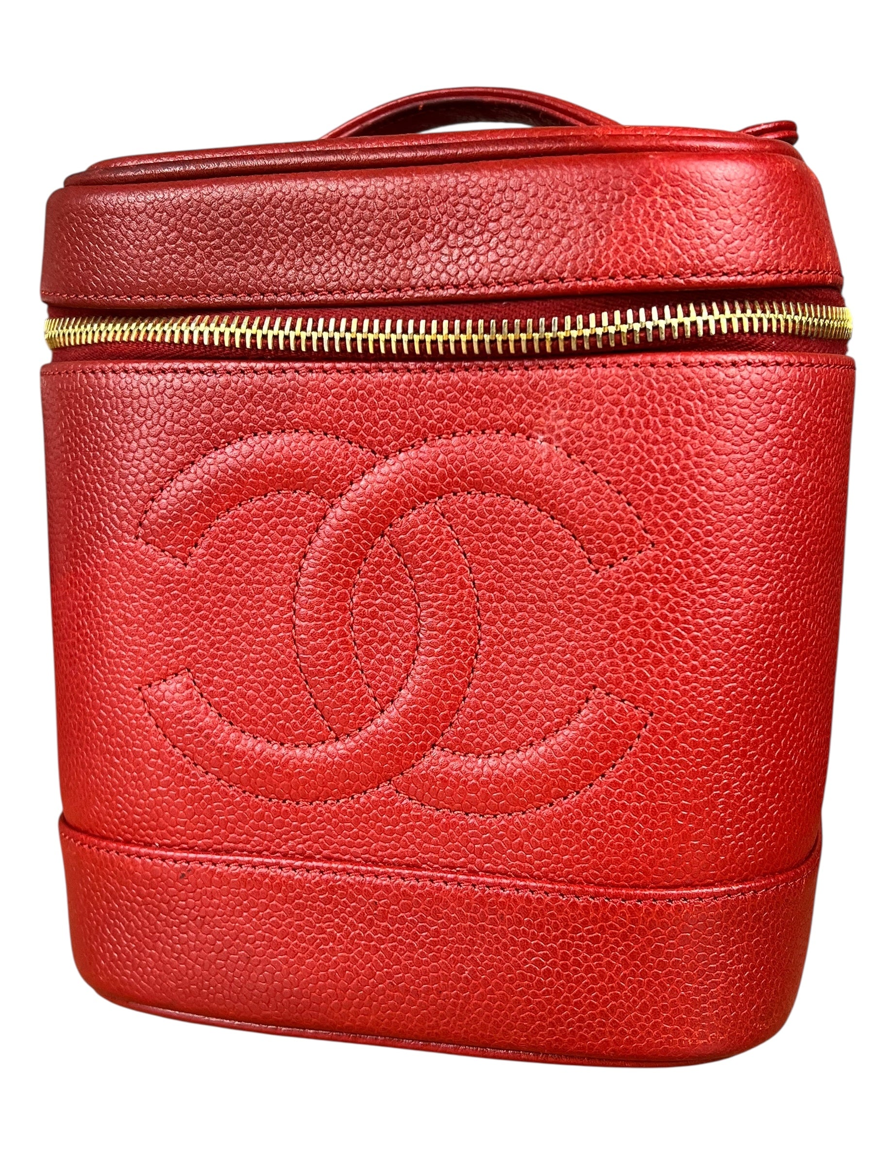 Chanel Red Caviar Vanity Cosmetic Case