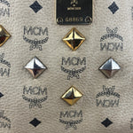 MCM Beige Leather Monogram Medium Stark Backpack