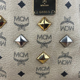 MCM Beige Leather Monogram Medium Stark Backpack