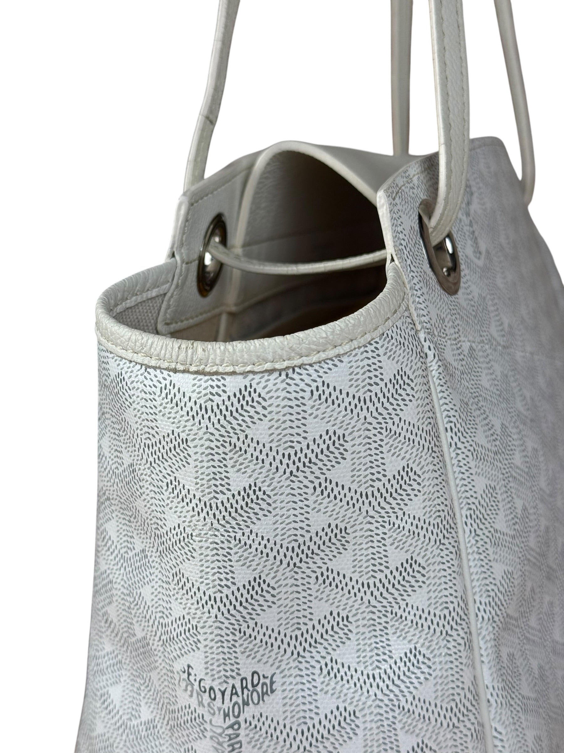 Goyard White Goyardine Sac Rouette PM Shoulder Tote