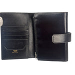 Hermes Vintage Black Box Leather Julia Compact Wallet 1995