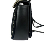 Miu Miu Dahlia Studded Black Velour Two-way Bag