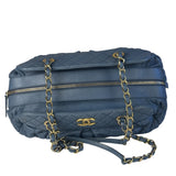 Chanel Blue Quilted Calfskin Iridescent Bowling Bag 2011