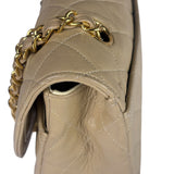 Chanel Beige Quilted Lambskin Flap Bag 90's