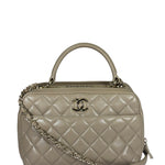 Chanel Beige Quilted Lambskin CC Trendy Bowling Bag 2017