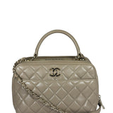 Chanel Beige Quilted Lambskin CC Trendy Bowling Bag 2017