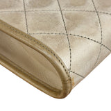 Chanel Beige Leather Trim Matelasse Mini Shoulder Bag 2009