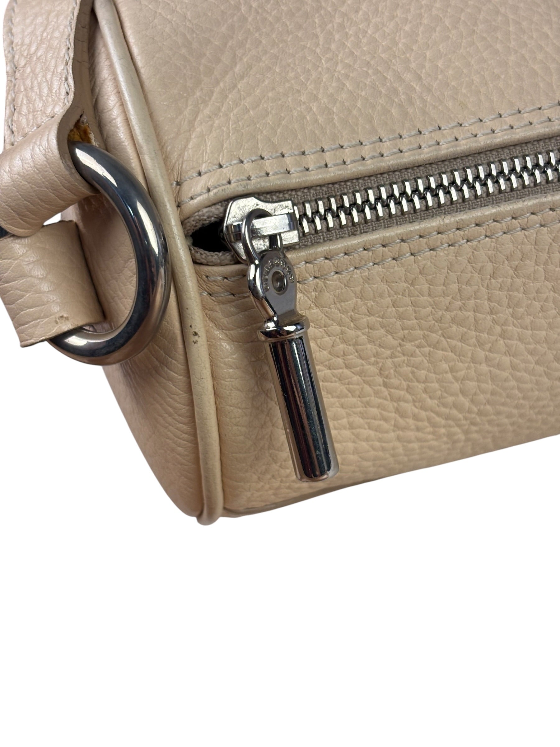 Burberry Cream Calfskin Barrel Shoulder Bag