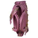 Balenciaga Purple Leather Velo Moto Two-Way Bag