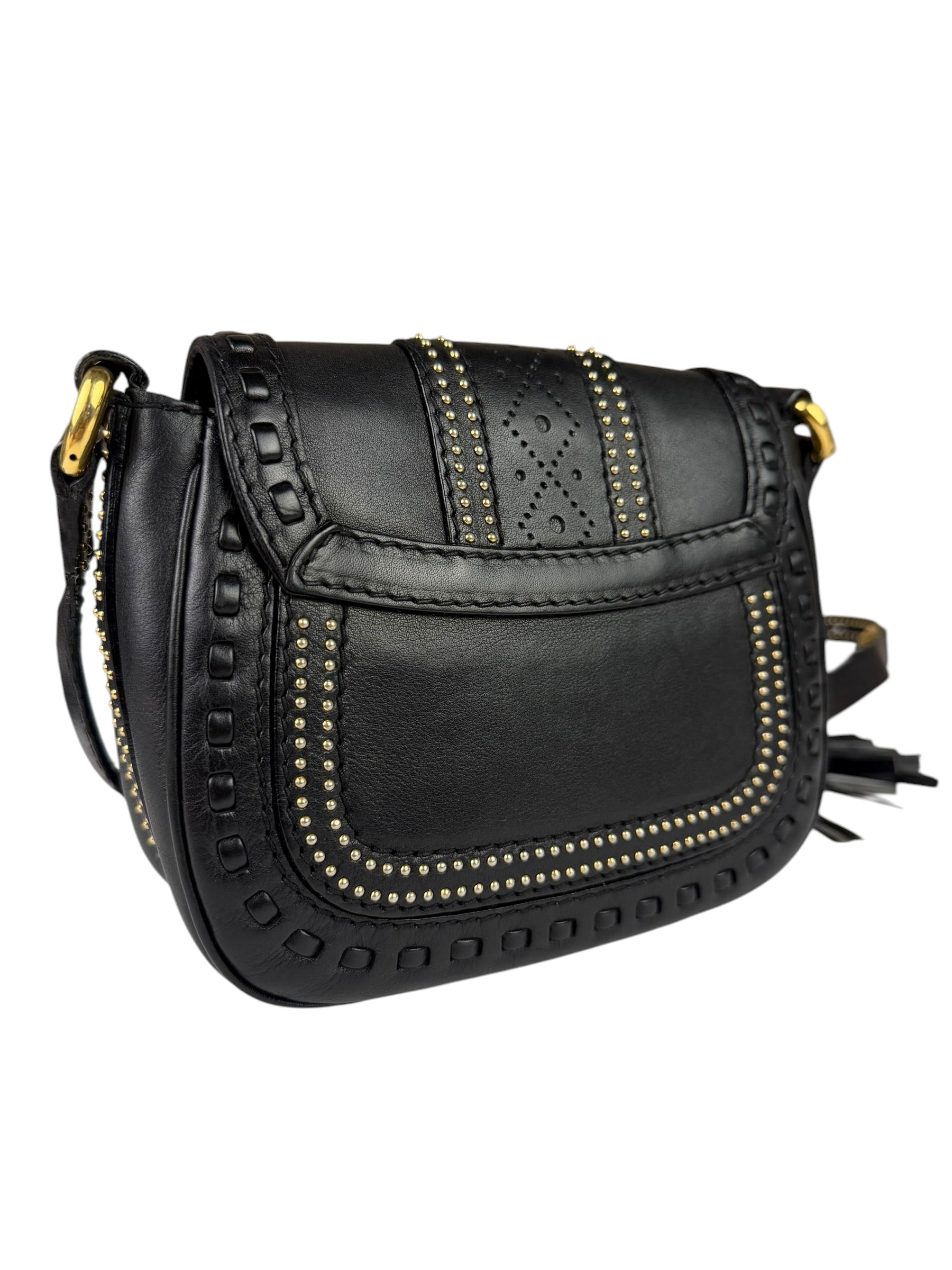 Gucci Black Leather Snaffle Bit Shoulder Bag