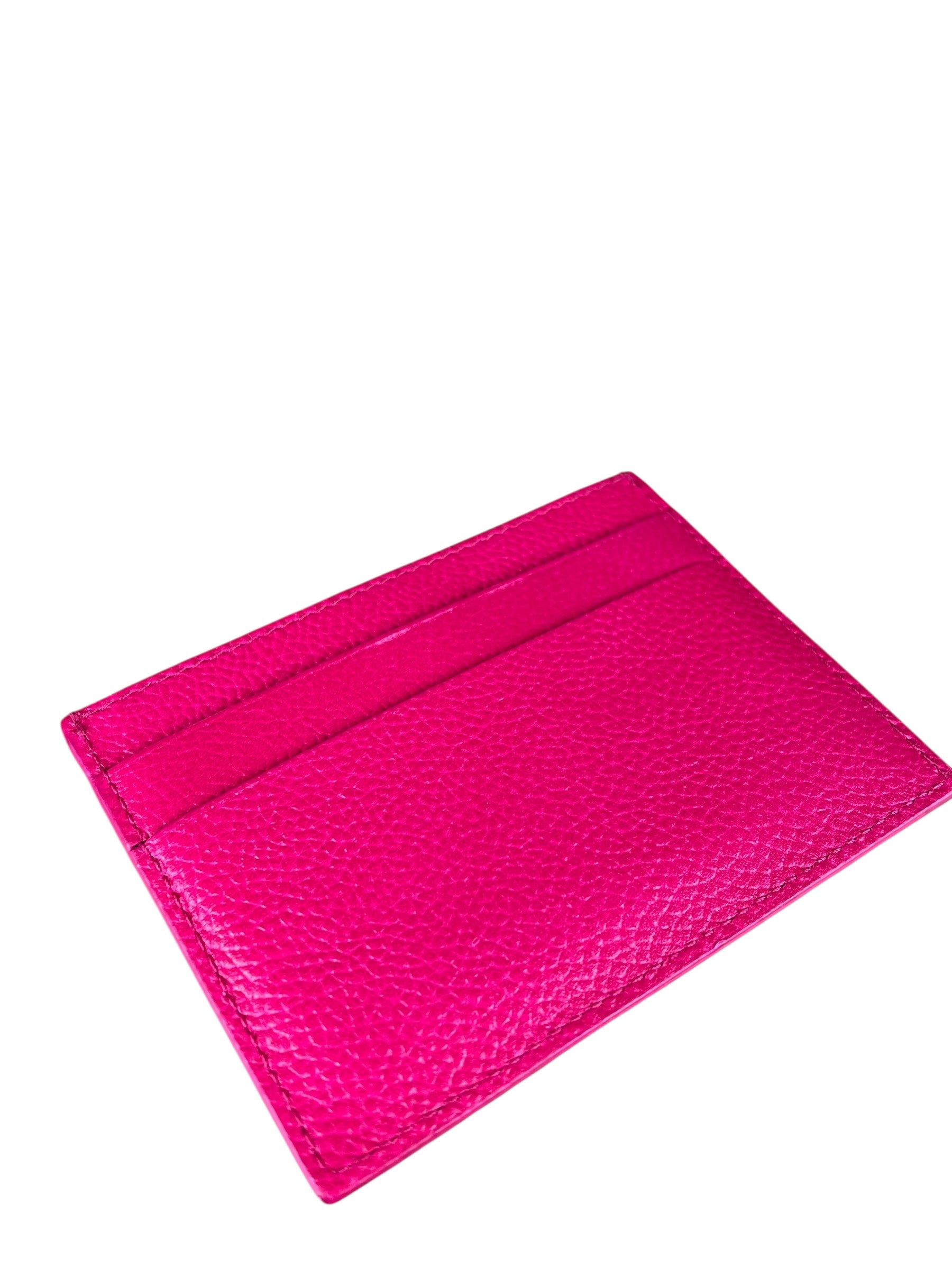 Balenciaga Leather Los Angeles Card Holder Fuchsia
