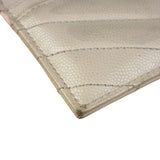 YSL Pale Pink Leather Cassandre Matelasse Card Holder