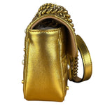 Gucci Gold GG Marmont Pearl Studded Mini Flap Bag