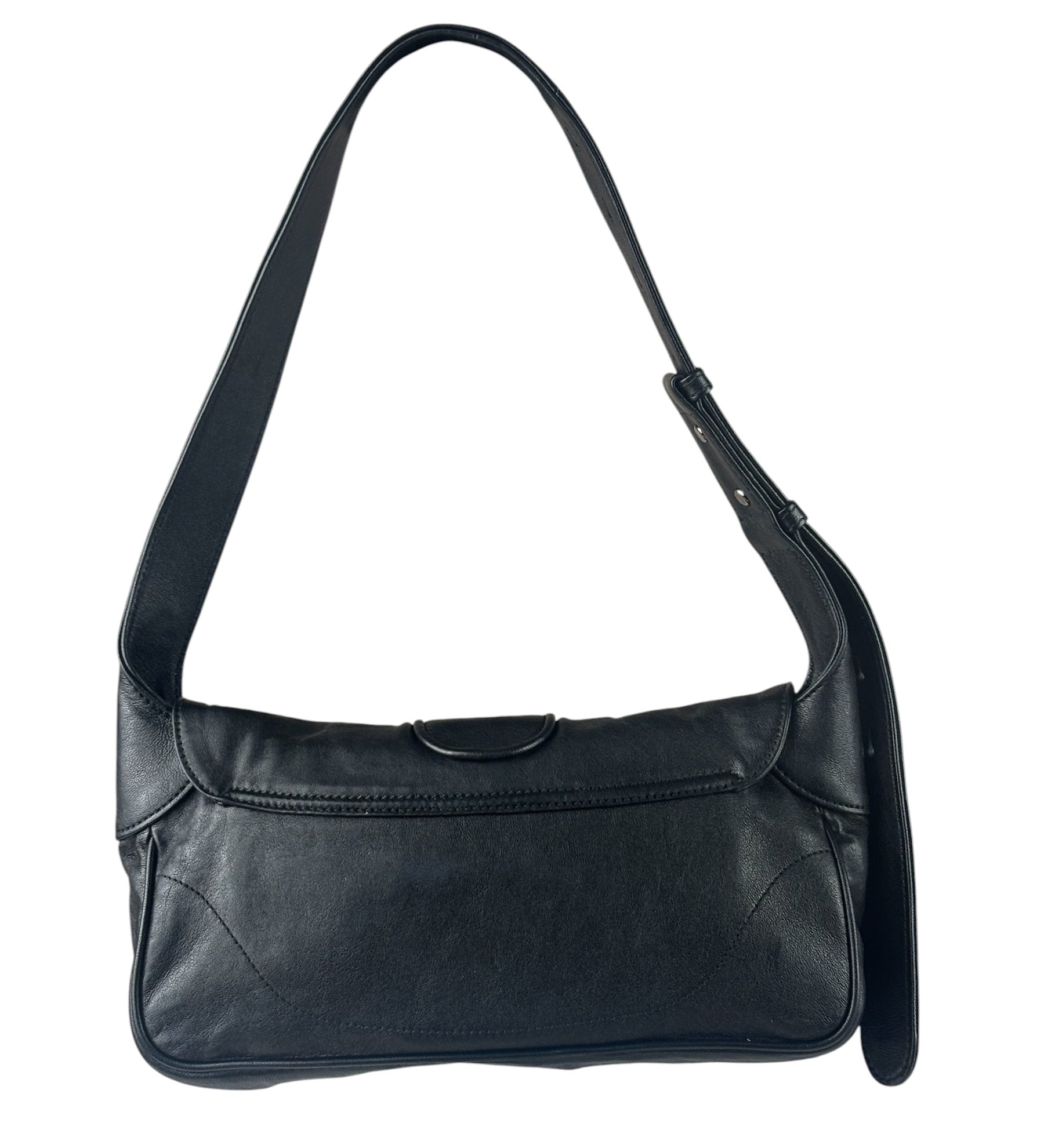 Gucci Black Leather Aphrodite GG Emblem Flap Bag