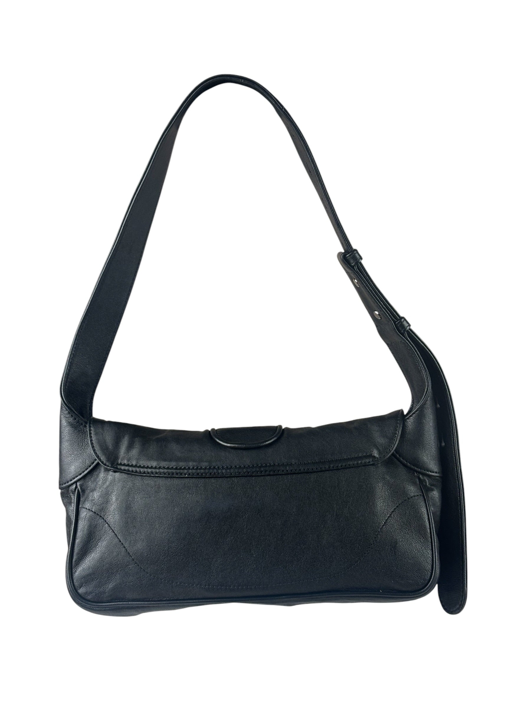 Gucci Black Leather Aphrodite GG Emblem Flap Bag
