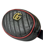 Gucci Black Matalassè Leather Marmont Belt Bag