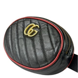 Gucci Black Matalassè Leather Marmont Belt Bag