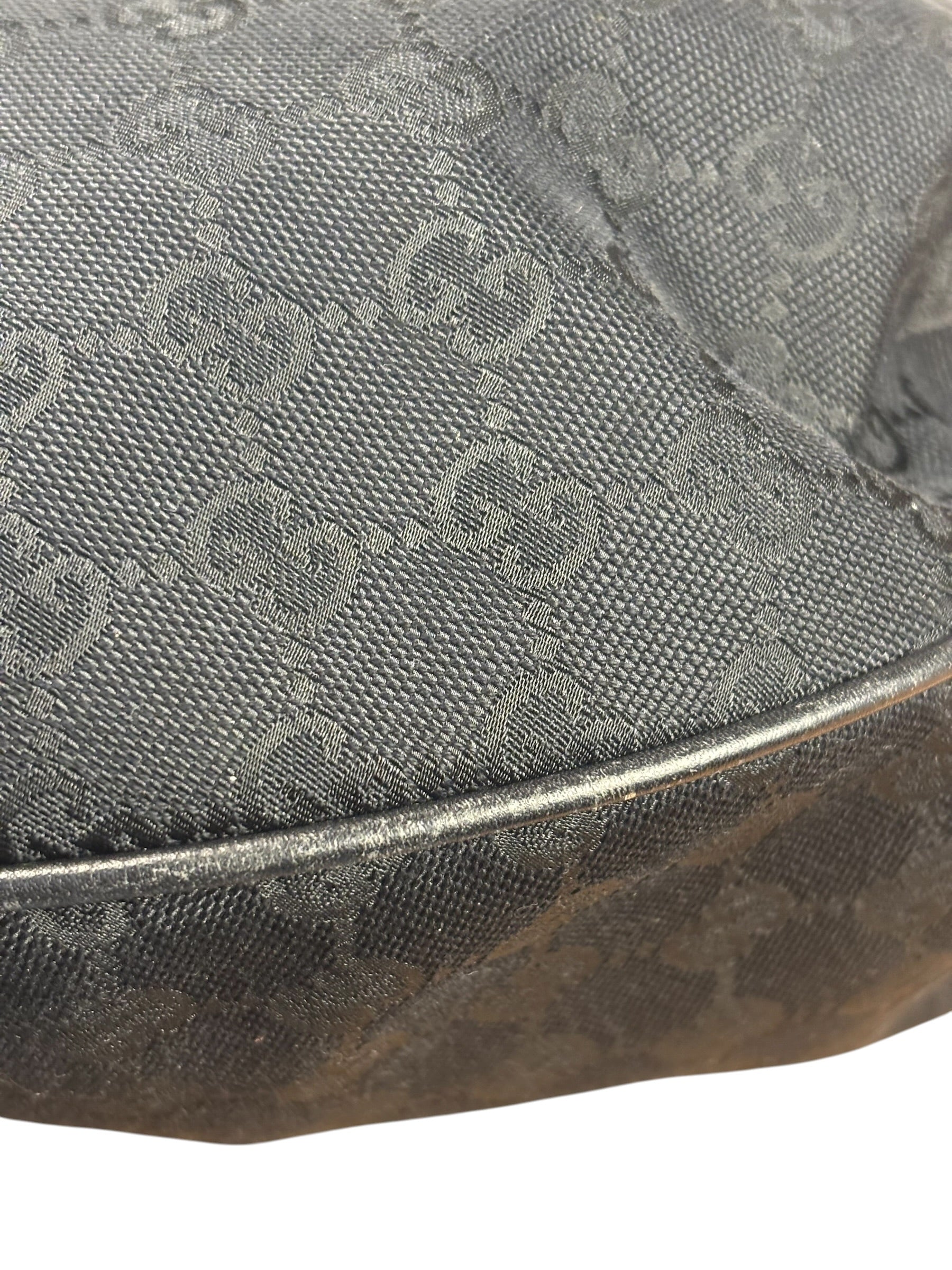 Gucci GG Black Hobo Horsebit Shoulder Bag
