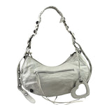 Balenciaga White Lambskin Le Cagole Shoulder Bag