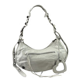 Balenciaga White Lambskin Le Cagole Shoulder Bag