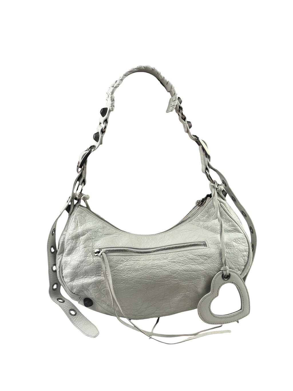 Balenciaga White Lambskin Le Cagole Shoulder Bag