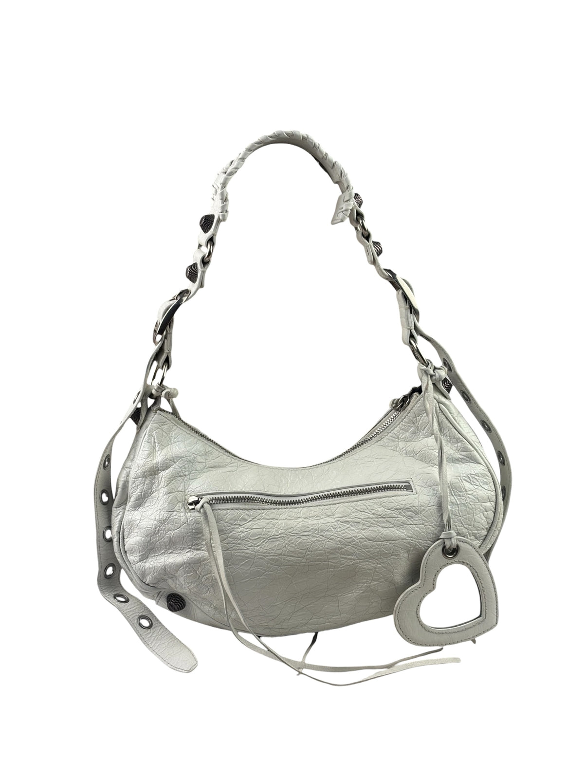 Balenciaga White Lambskin Le Cagole Shoulder Bag
