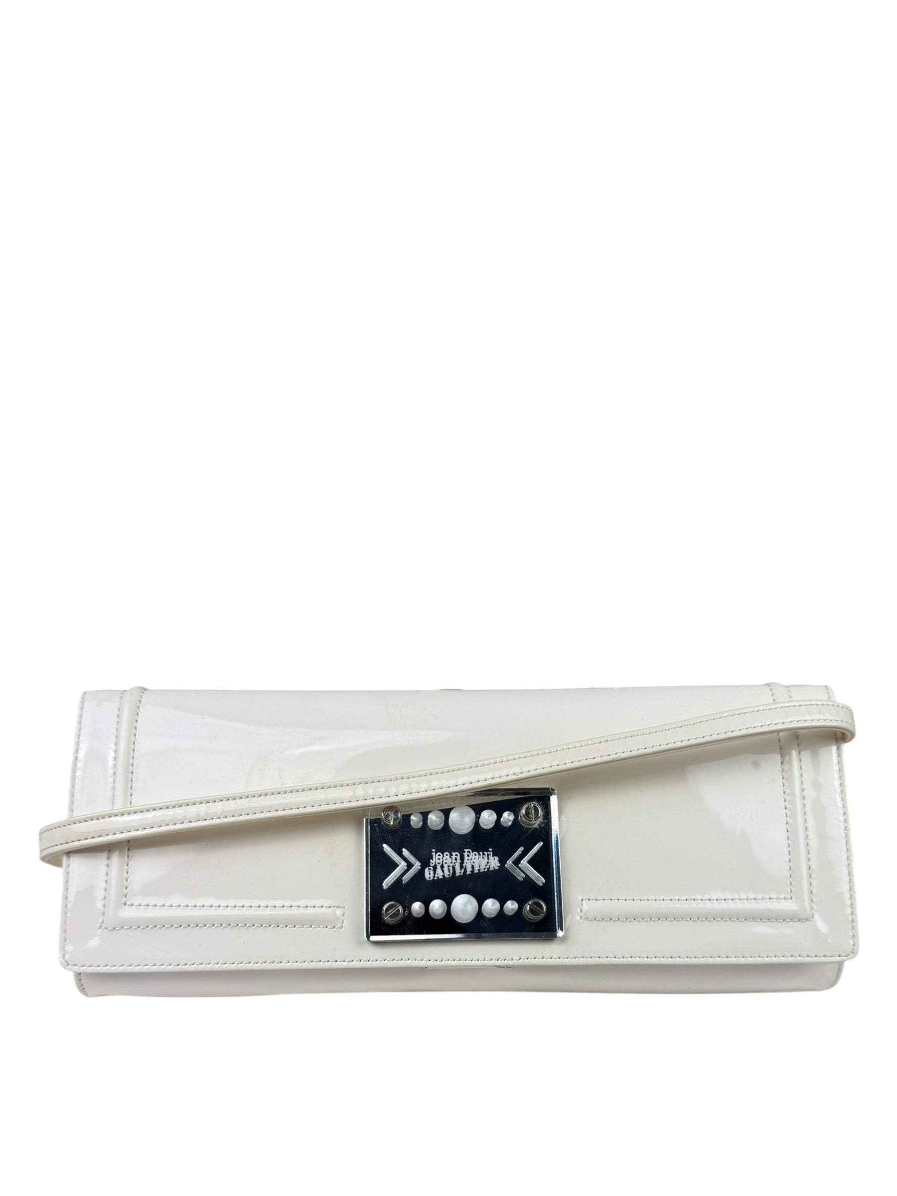Jean Paul Gautier White Patent Leather Clutch Wallet