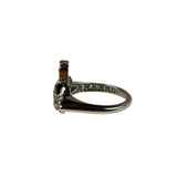 Vivienne Westwood Silver Diamante Black Enamel Ring