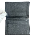 Bvlgari Black Grained Leather Bifold Card Holder