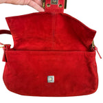 Fendi Baguette Red Suede