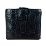 Gucci GG Vintage Black Guccissima Sukey French Flap Wallet