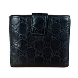 Gucci GG Vintage Black Guccissima Sukey French Flap Wallet