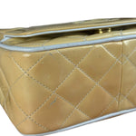 Chanel CC Patent Quilted Yellow Camera Bag 1991
