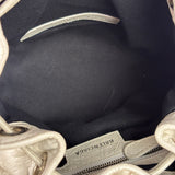 Balenciaga White Leather Le Cagole Bucket Shoulder Bag